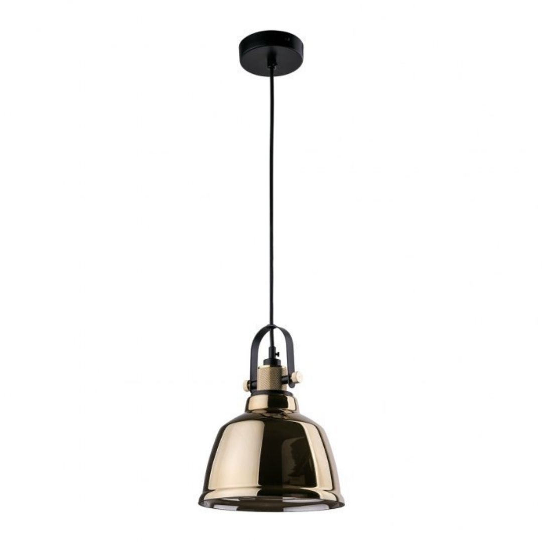 Lampa wisząca AMALFI I M GOLD złoty szklany klosz zwis loft